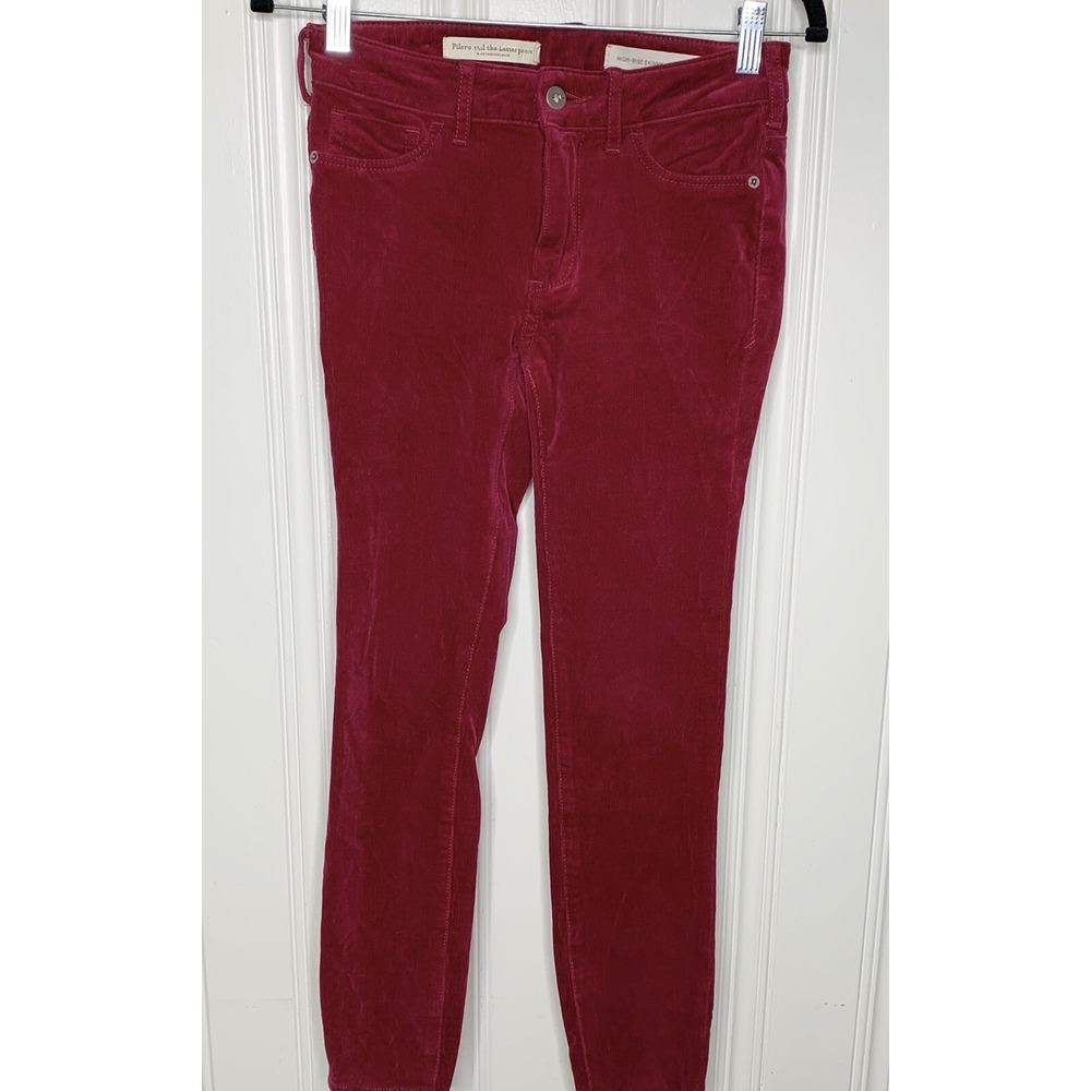 Pilcro & The Letterpress HIgh Rise Skinny Corduroy Jeans Womens 24 Red